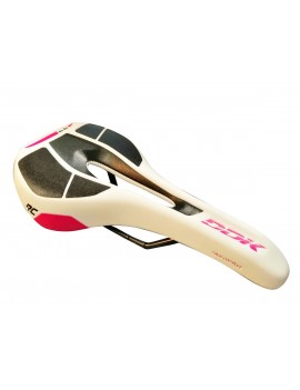 SELLE DDK VTT/ROUTE TROU CENT RACE COMFORT BLANC/NOIR/ROSE | Troc Sport